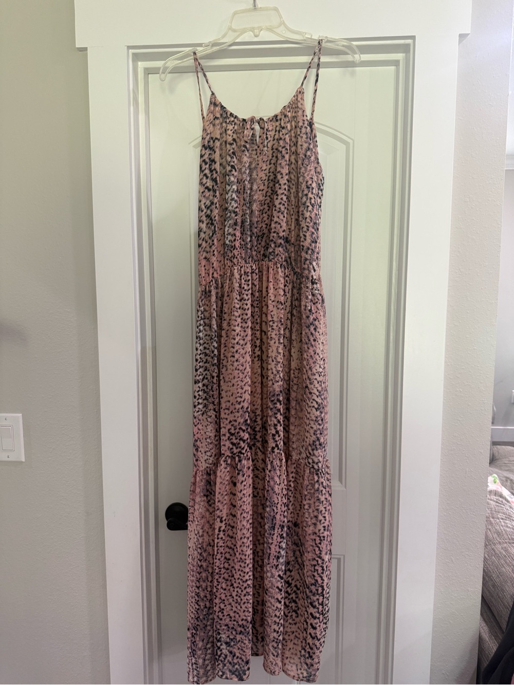 Sleeveless Pink Printed Maxi Dress
